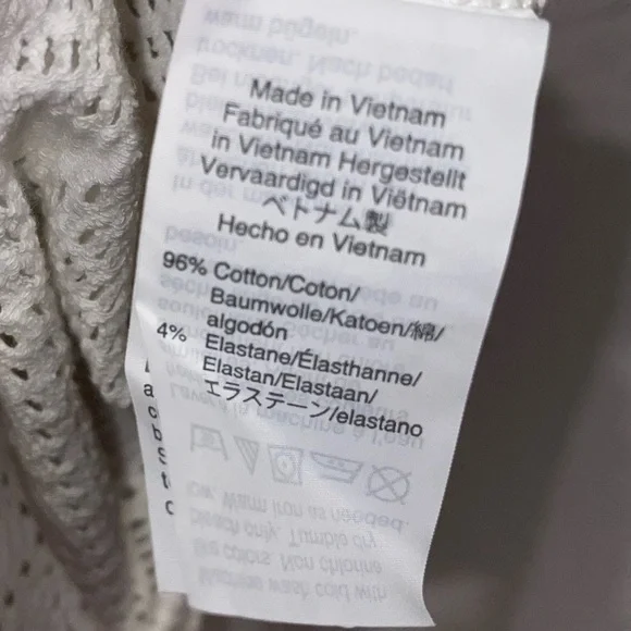 Madewell Texture & Thread Tee Shirt Modern Tie-Front Geo-Eyelet Cutout Pattern - Picture 5 of 7